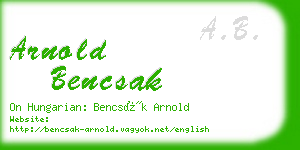 arnold bencsak business card